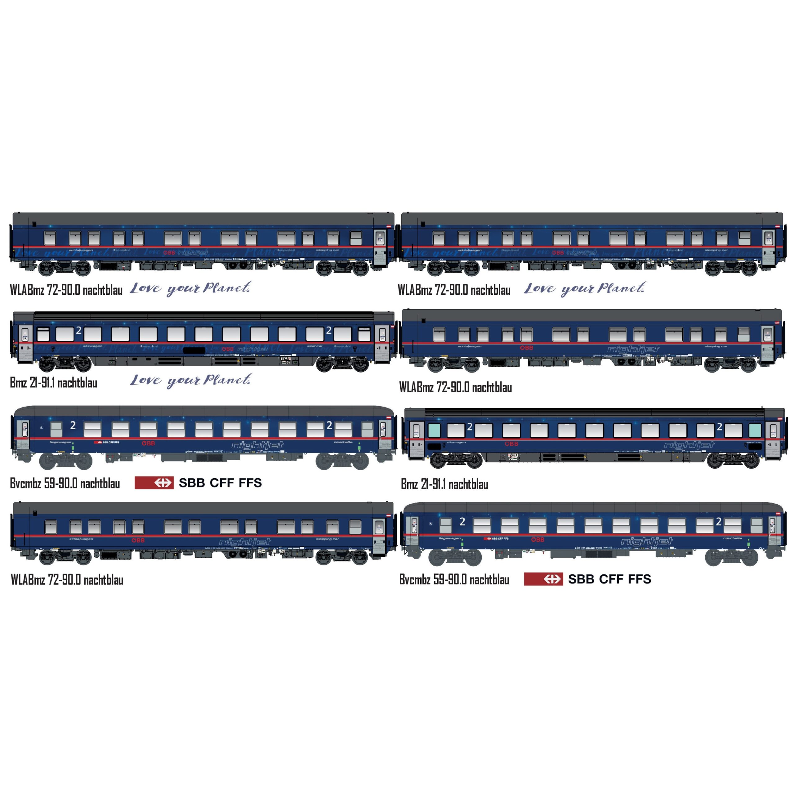 Passagervogn Sæt - Nightjet - Billede 3